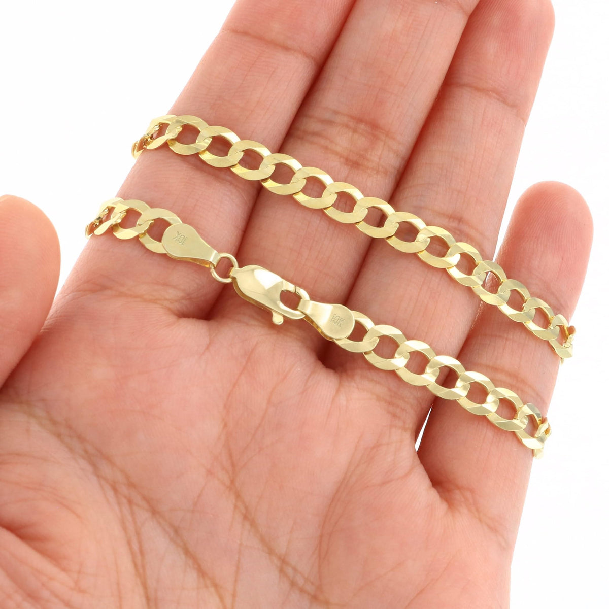 10k Yellow Gold Cuban Curb Link Chain Necklace E3907