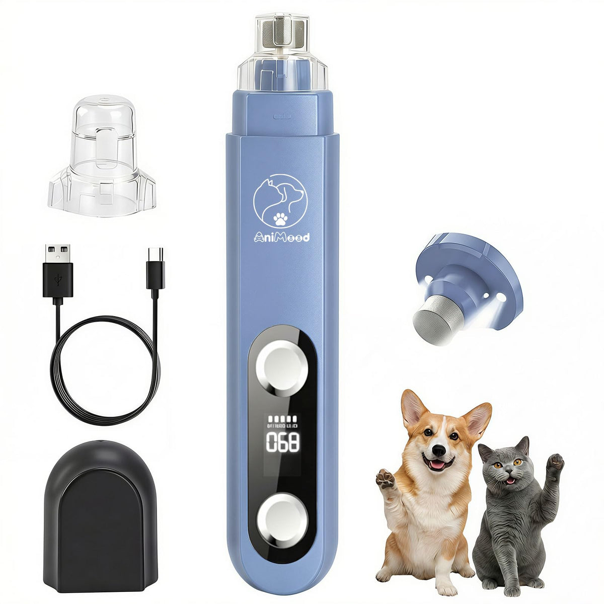 5-Speed Ultra Quiet Dog Nail Grinder with LED Light F312095