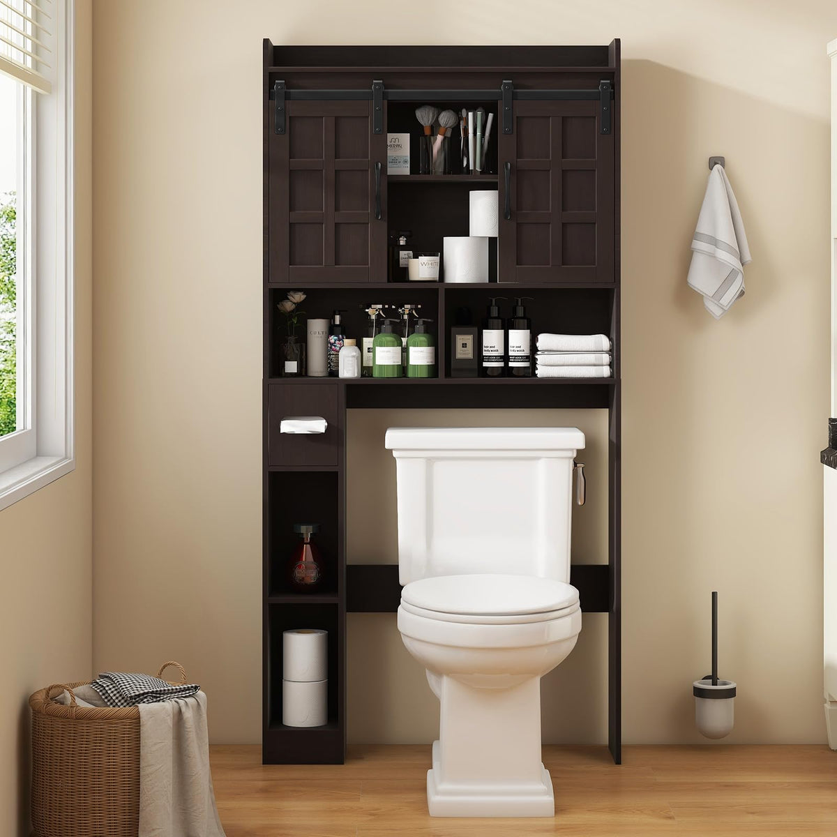 Over The Toilet Storage Cabinet with Sliding Doors N487838