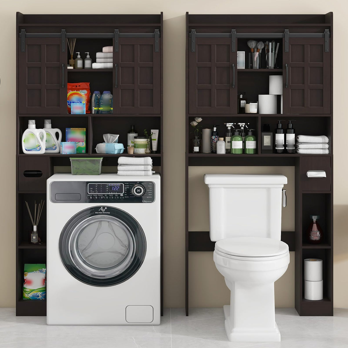 Over The Toilet Storage Cabinet with Sliding Doors N487838