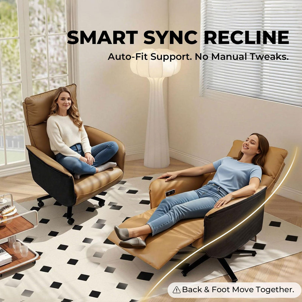 Executive Office Chair with Footrest, PU Leather, 300LBS Capacity T579234