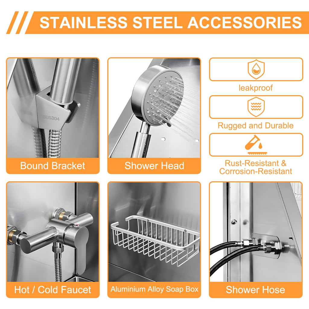 Stainless Steel 304 Dog Grooming Tub with Stairs and Faucet E969053