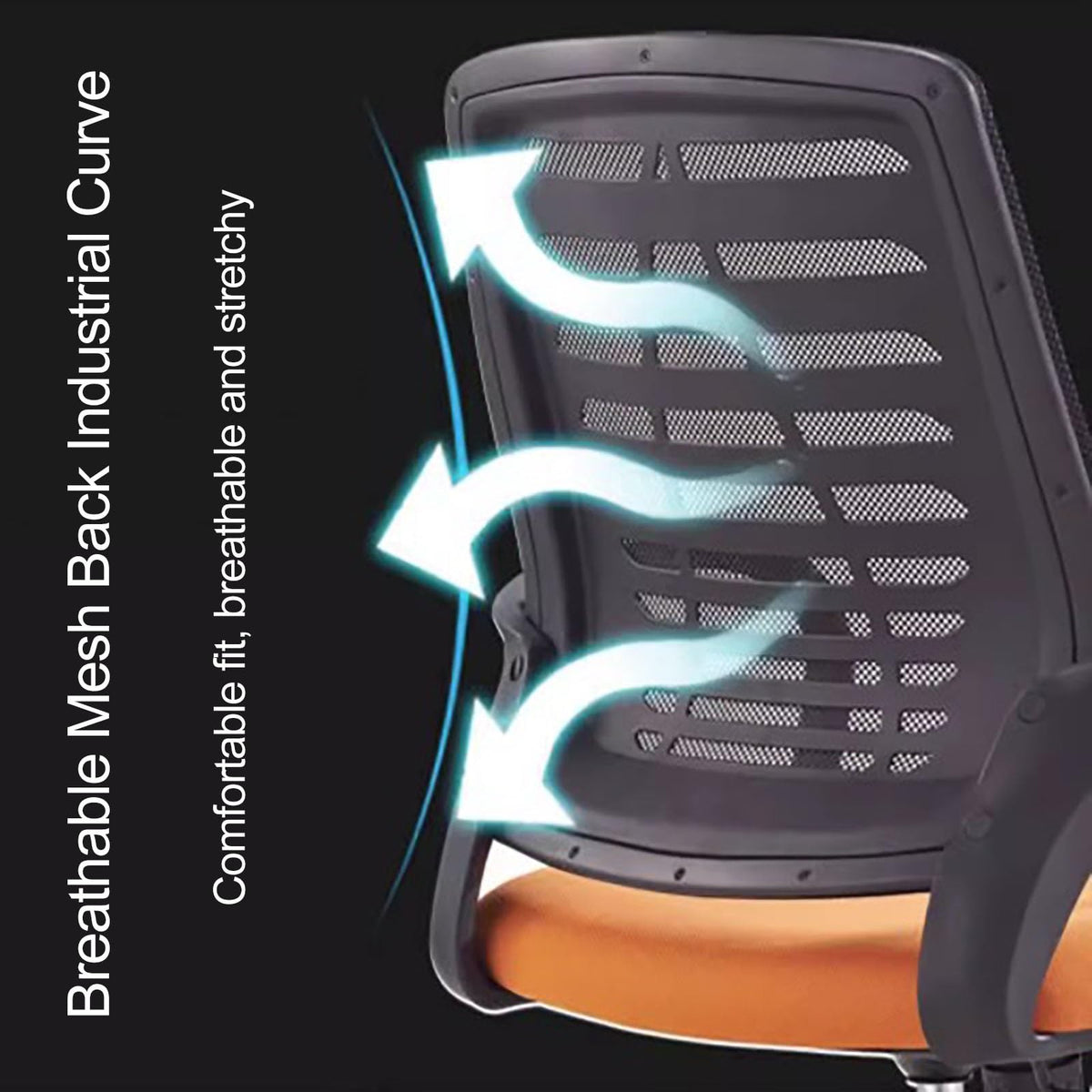Orange Ergonomic Mesh Office Chair with Lumbar Support F629