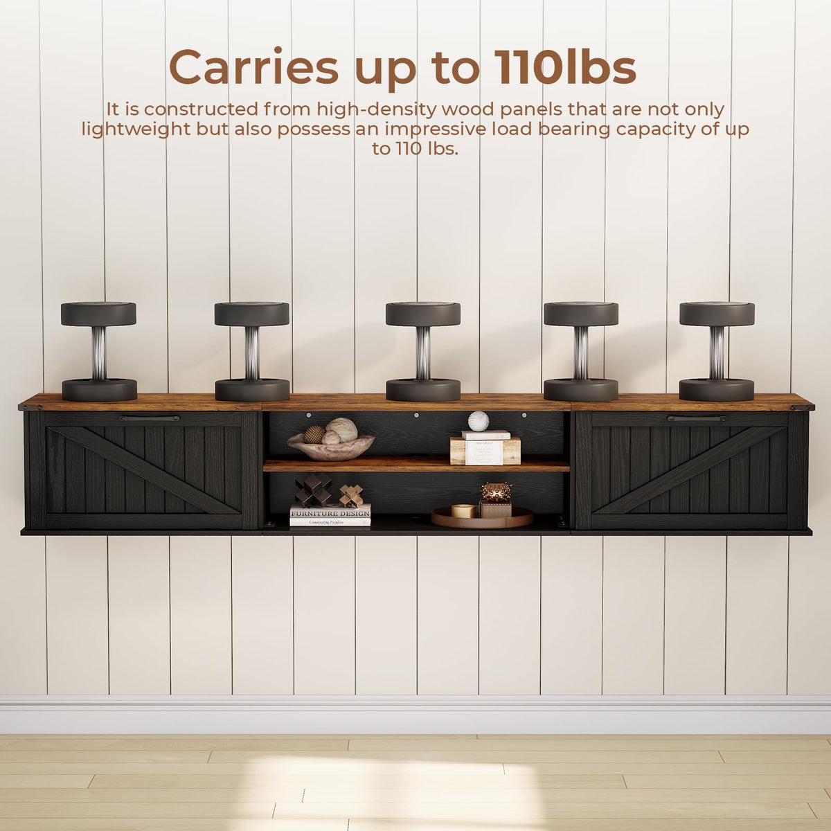 70" Black Floating TV Stand M223702
