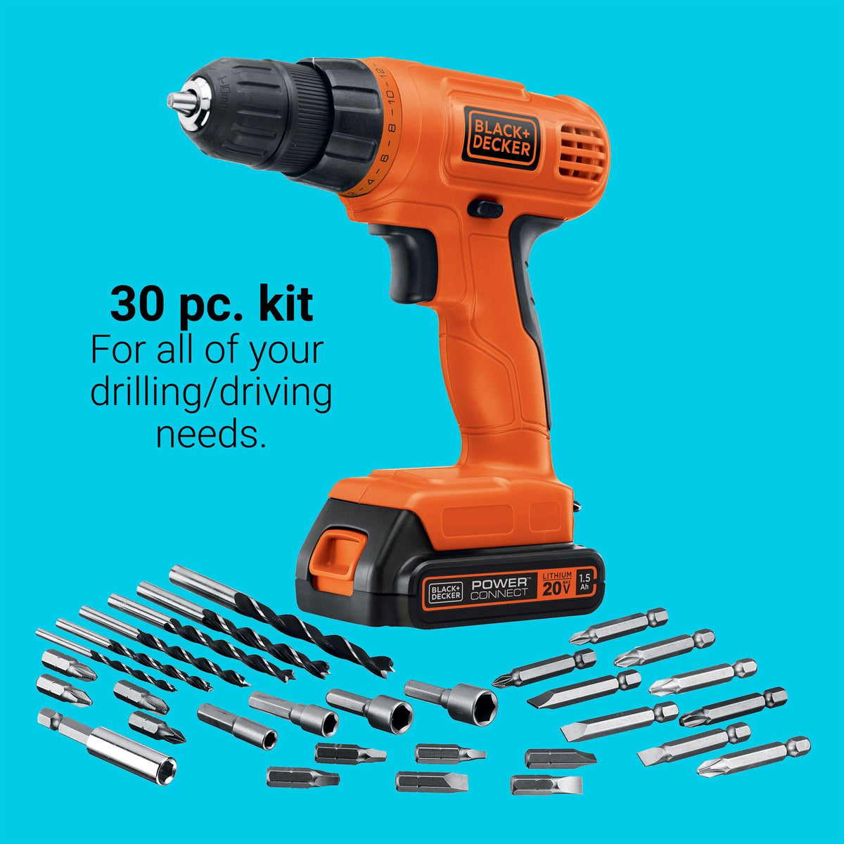 20V MAX Cordless Drill Driver with 30 Piece Bit Set L399997