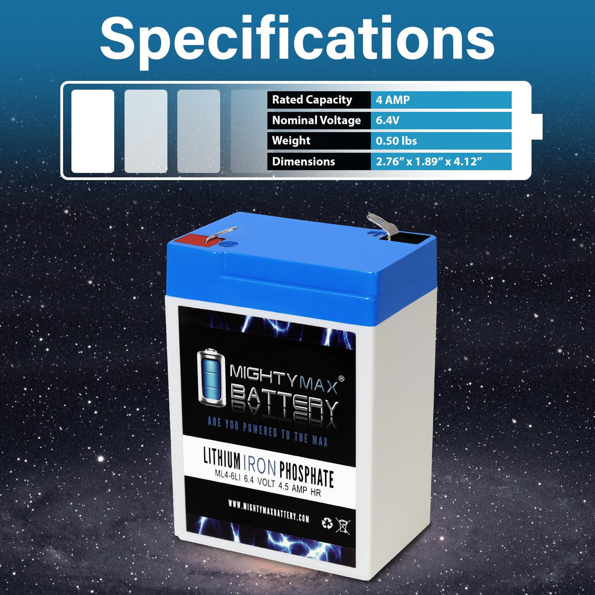 6V 4.5AH Lithium Replacement Battery Z933737