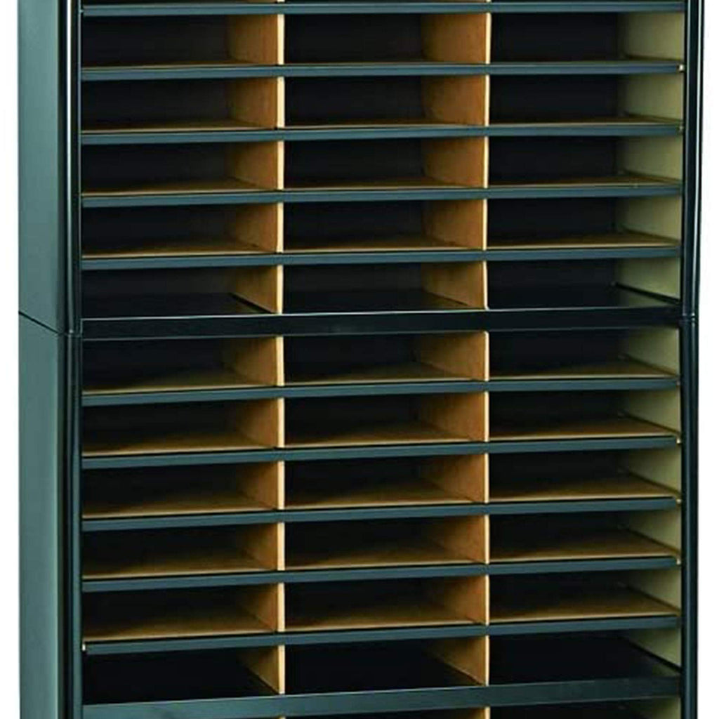 72 Compartment Black Literature Organizer O285