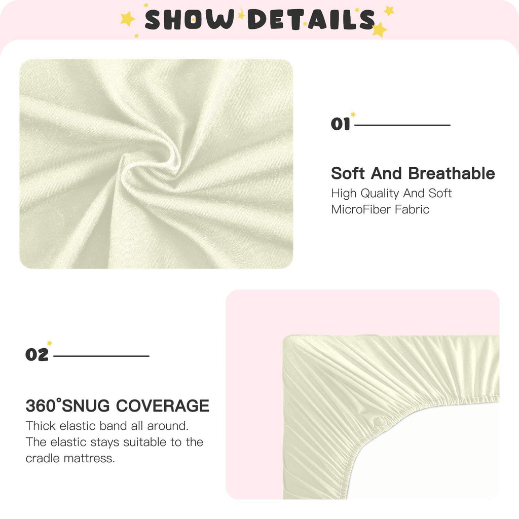 Light Yellow Fitted Crib Sheet Microfiber D58160