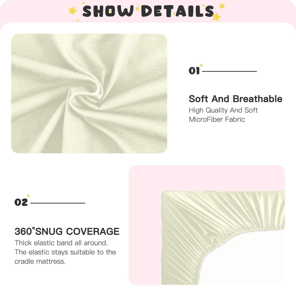 Light Yellow Fitted Crib Sheet Microfiber D58160