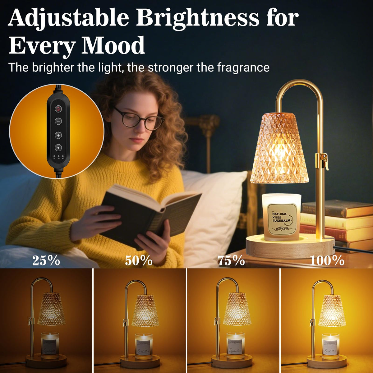 Adjustable Height Candle Warmer Lamp with Timer V902