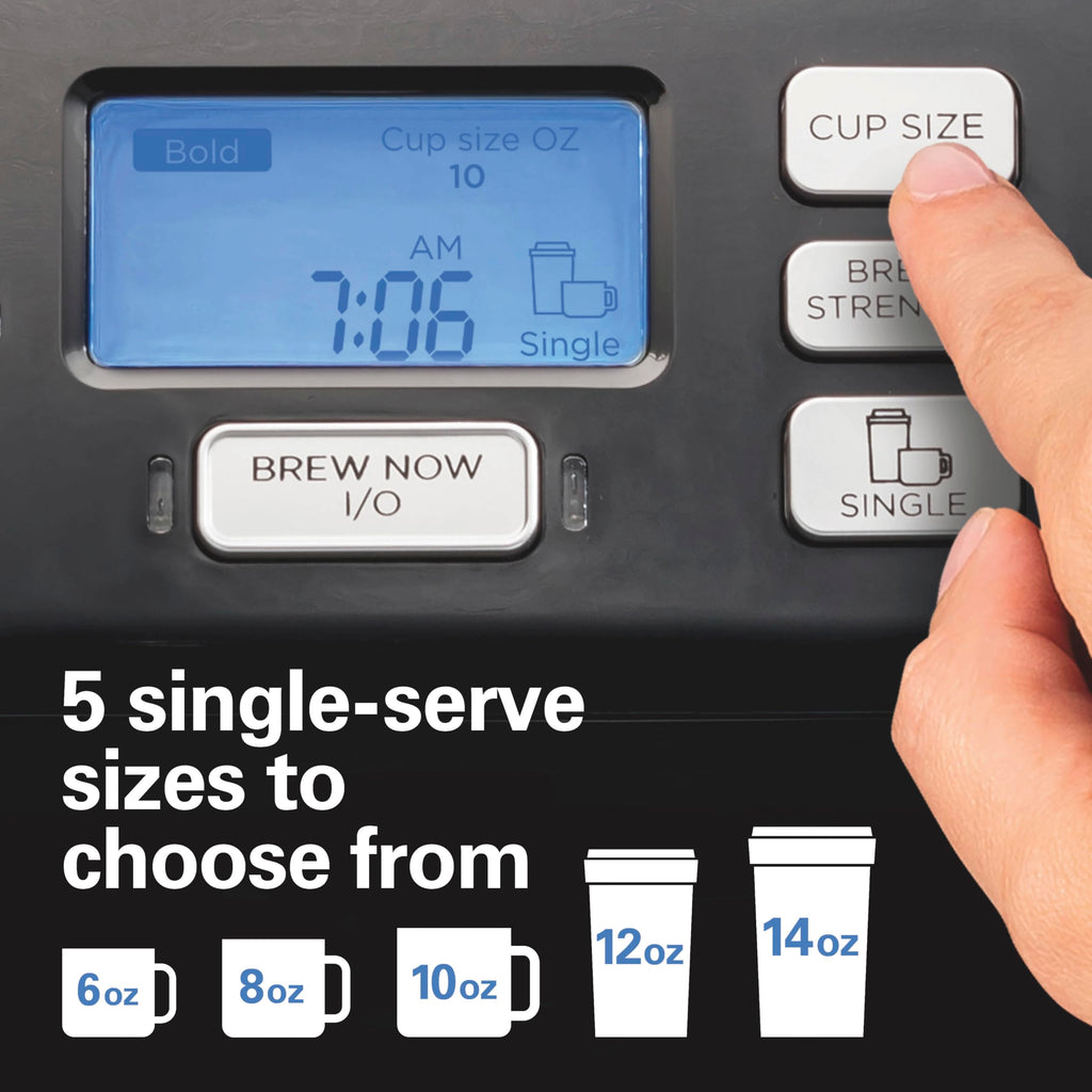 2-Way Coffee Maker with K-Cup Pods or Grounds, Black B452
