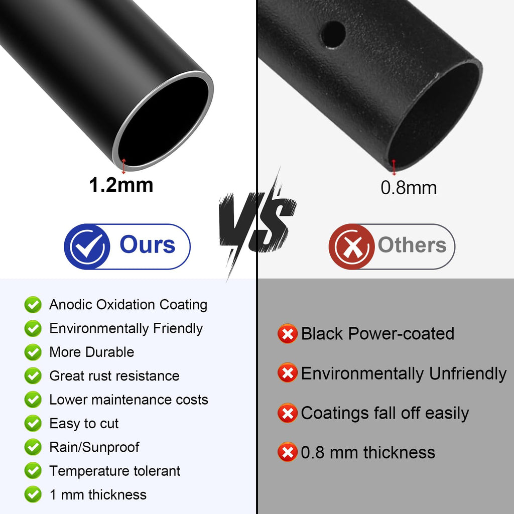 100 Pack 26" Round Black Aluminum Deck Balusters P1758