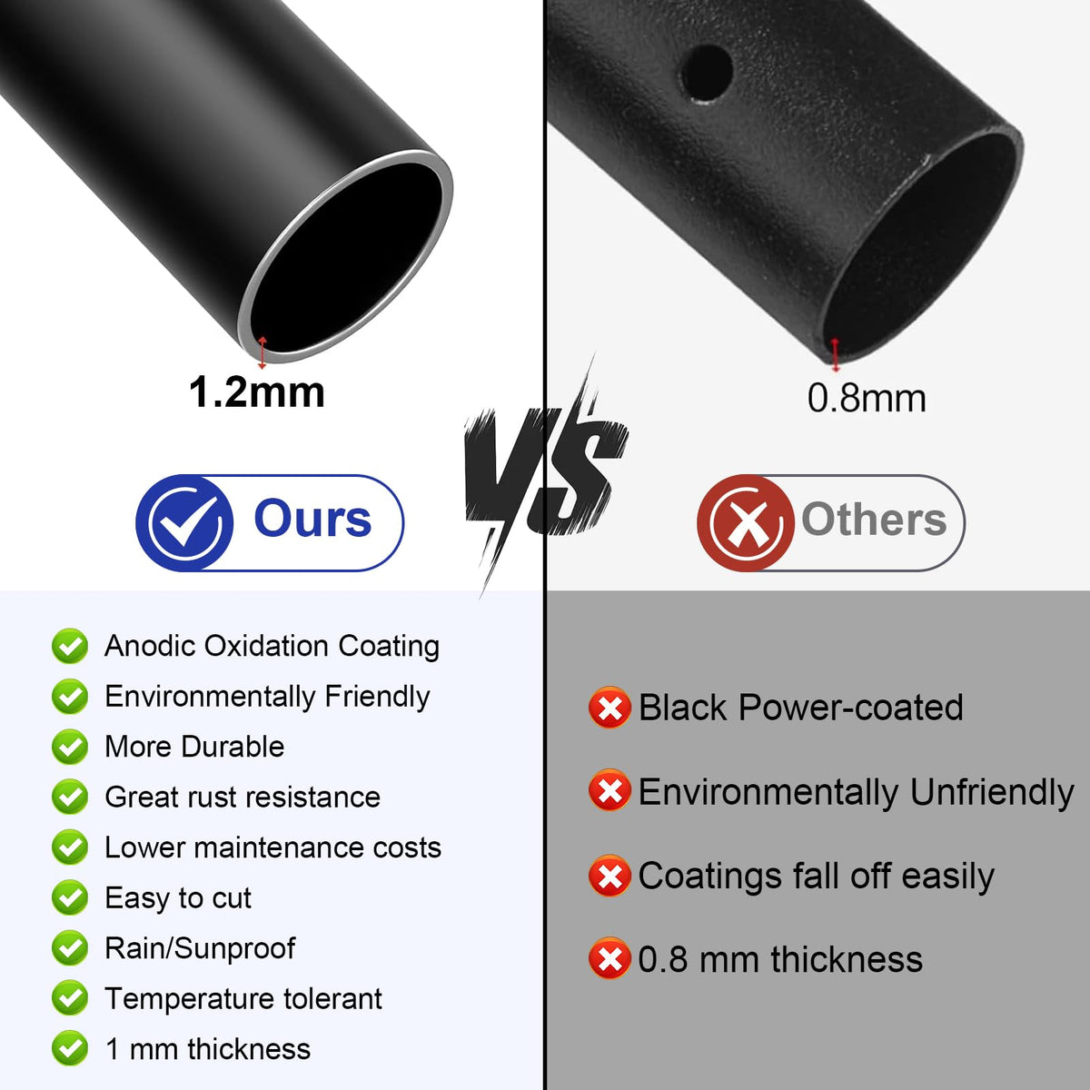 100 Pack 26" Round Black Aluminum Deck Balusters P1758
