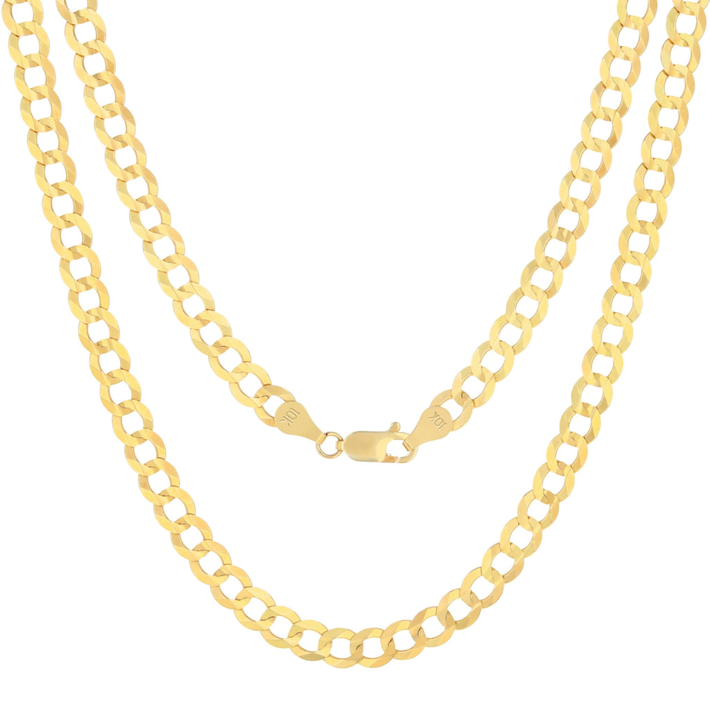 10k Yellow Gold Cuban Curb Link Chain Necklace E3907