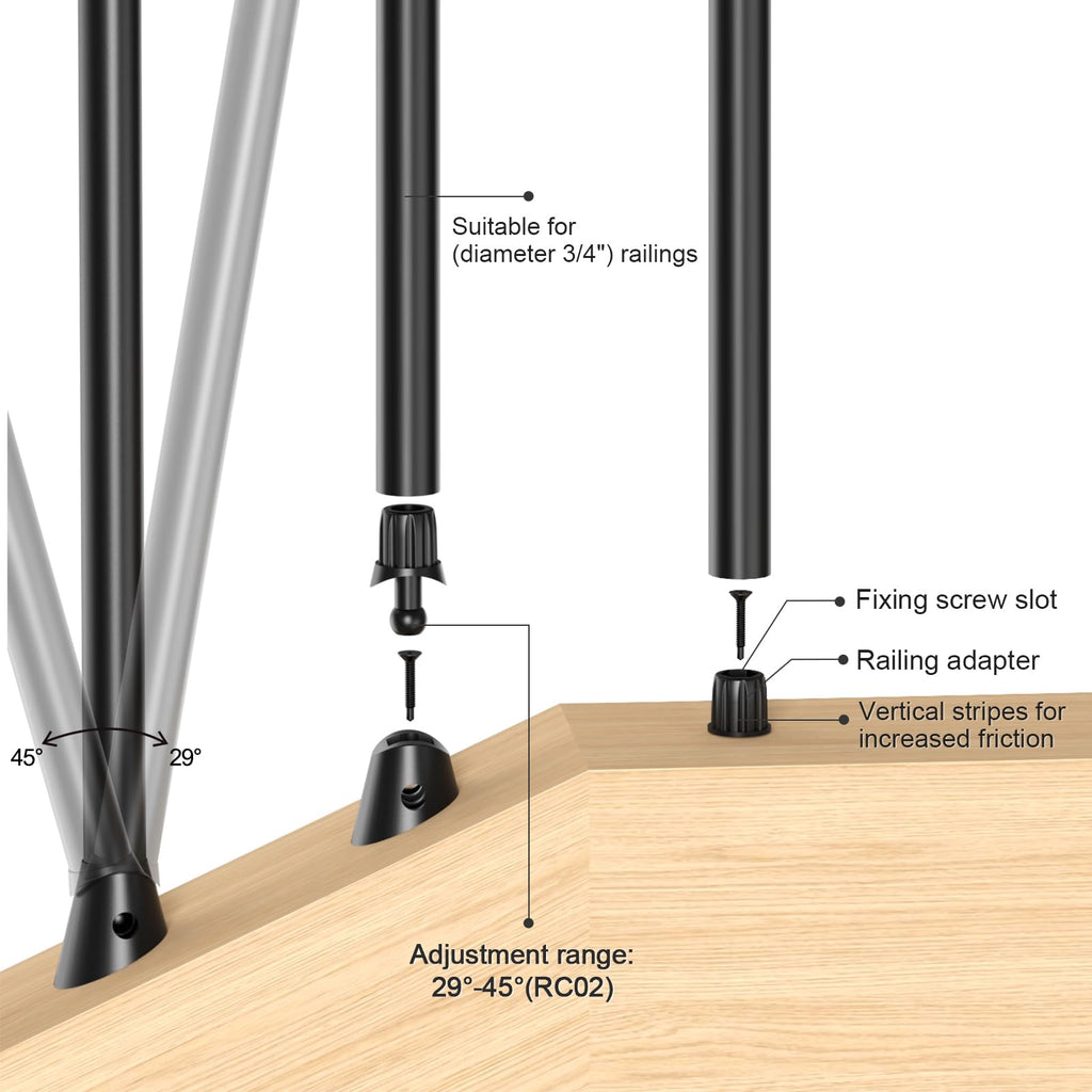 100 Pack 26" Round Black Aluminum Deck Balusters P1758