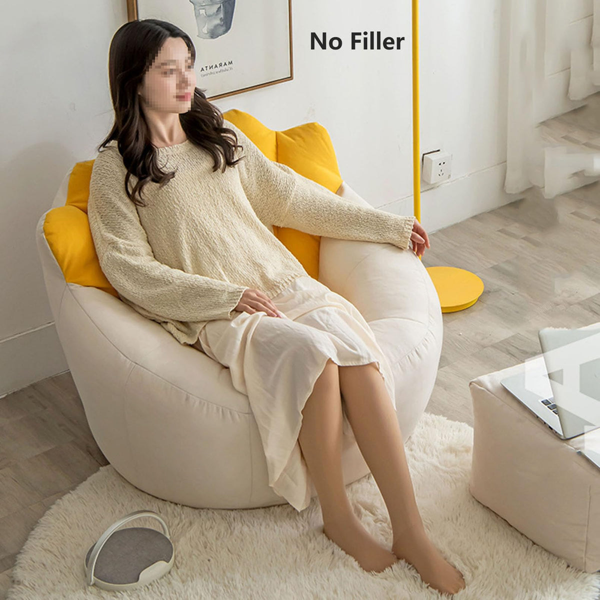 Washable Soft Linen Bean Bag Chair Cover U18370