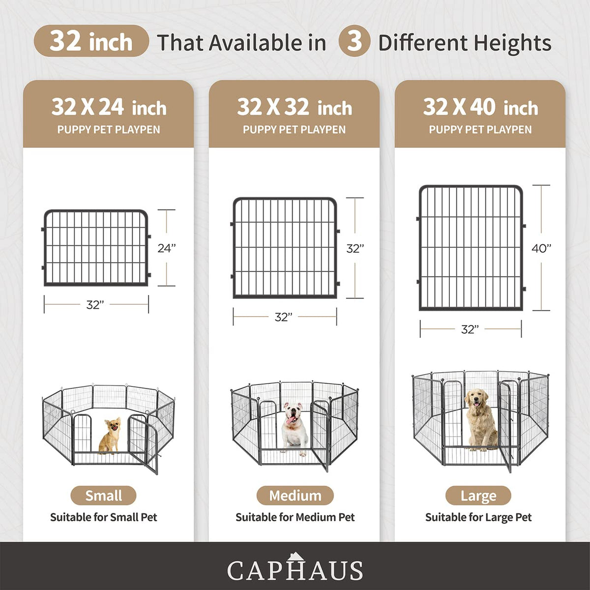 32 Inch Metal Foldable Pet Playpen with Door C24483