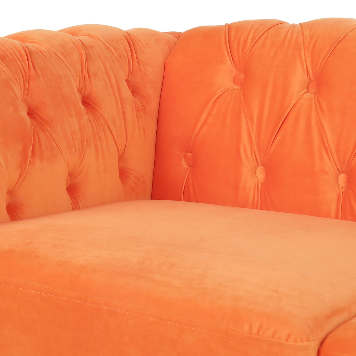 Orange Velvet 3 Seat Sofa S263