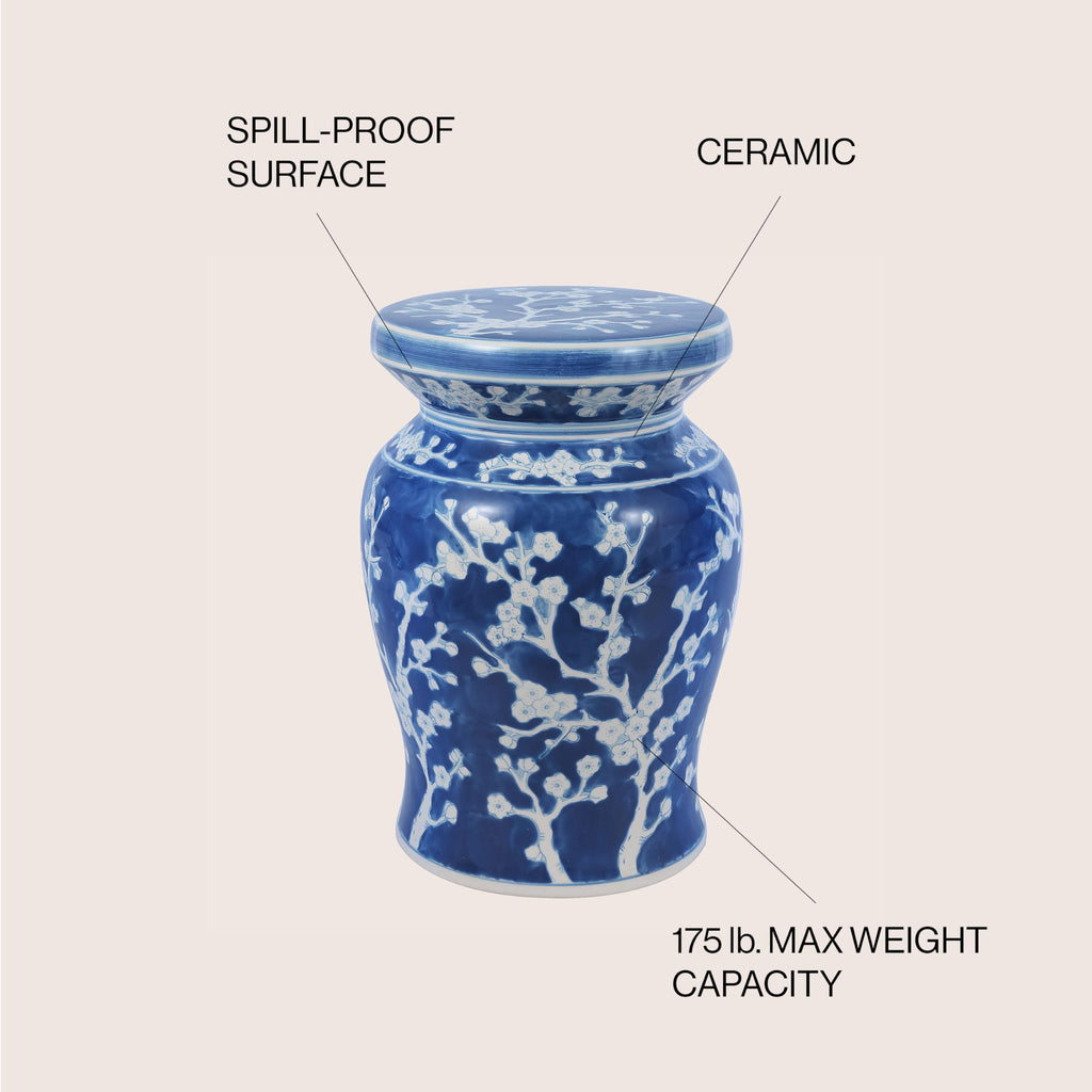Ceramic Garden Stool 18" Side Table O50808