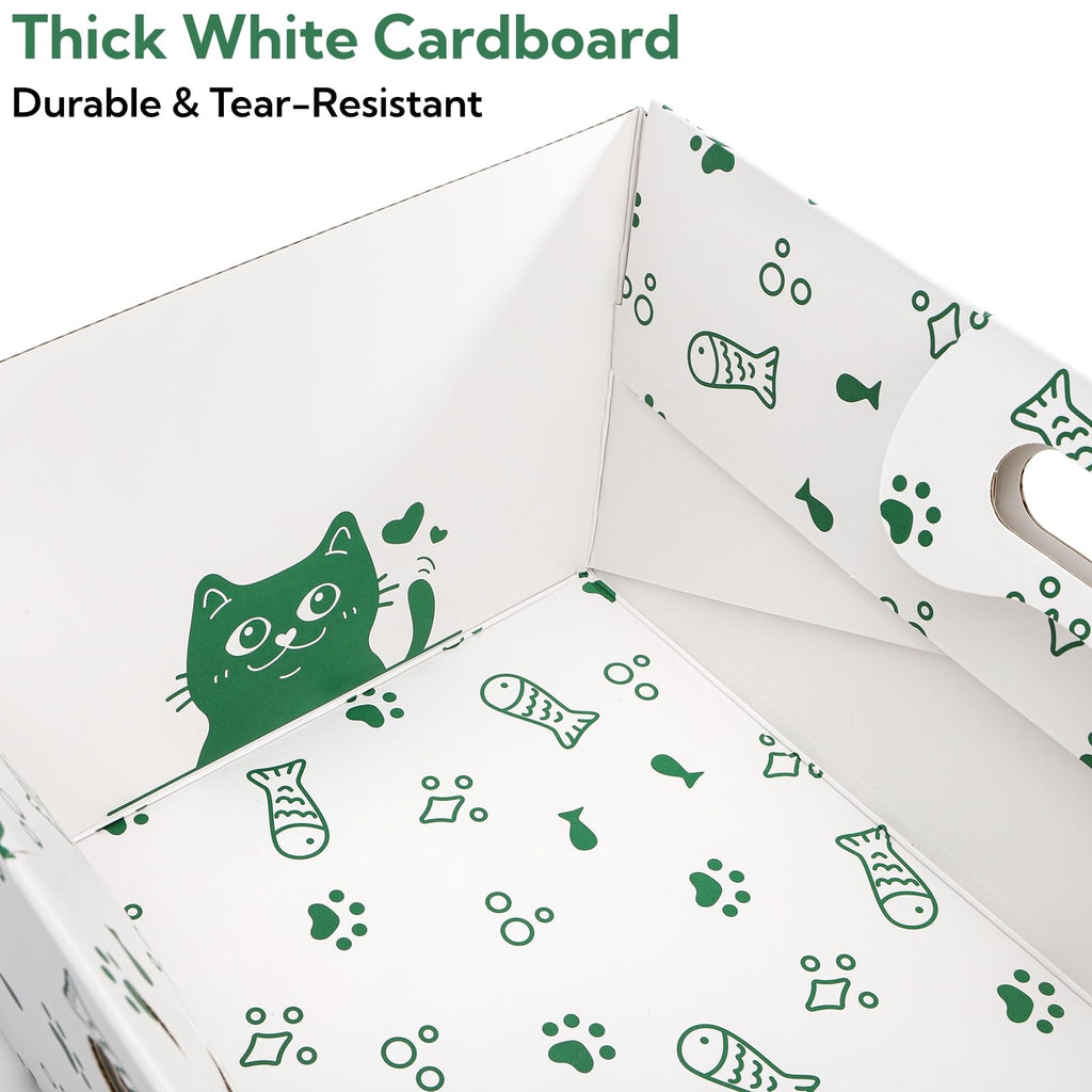 8 Pack Disposable Cat Litter Box with Scoop C513