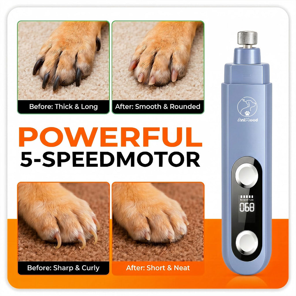 5-Speed Ultra Quiet Dog Nail Grinder with LED Light F312095