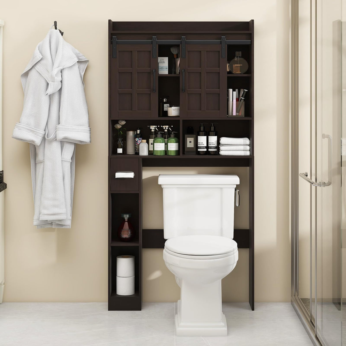 Over The Toilet Storage Cabinet with Sliding Doors N487838