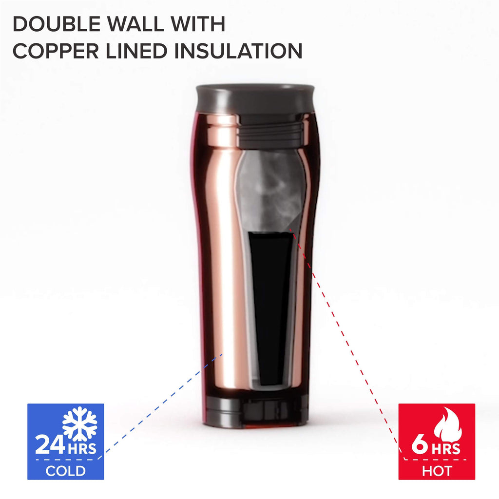 Silver Stainless Steel 16 oz Insulated Travel Mug G24259