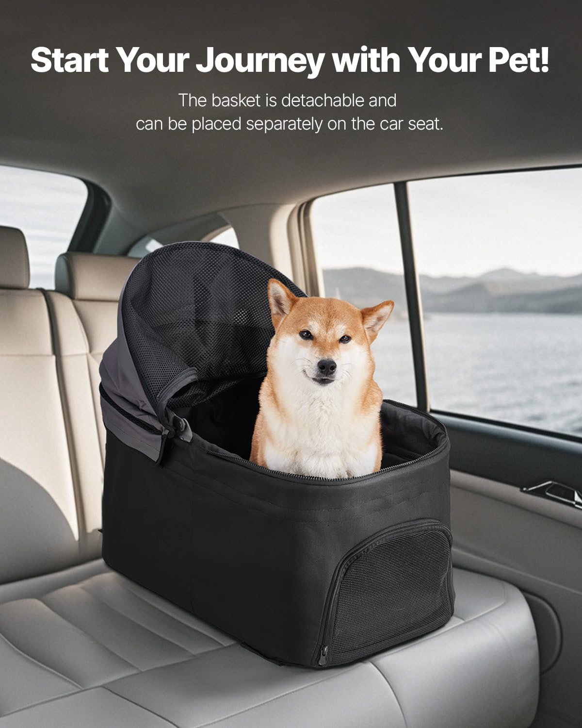 Foldable 4 Wheels Pet Stroller with Detachable Carrier F893411