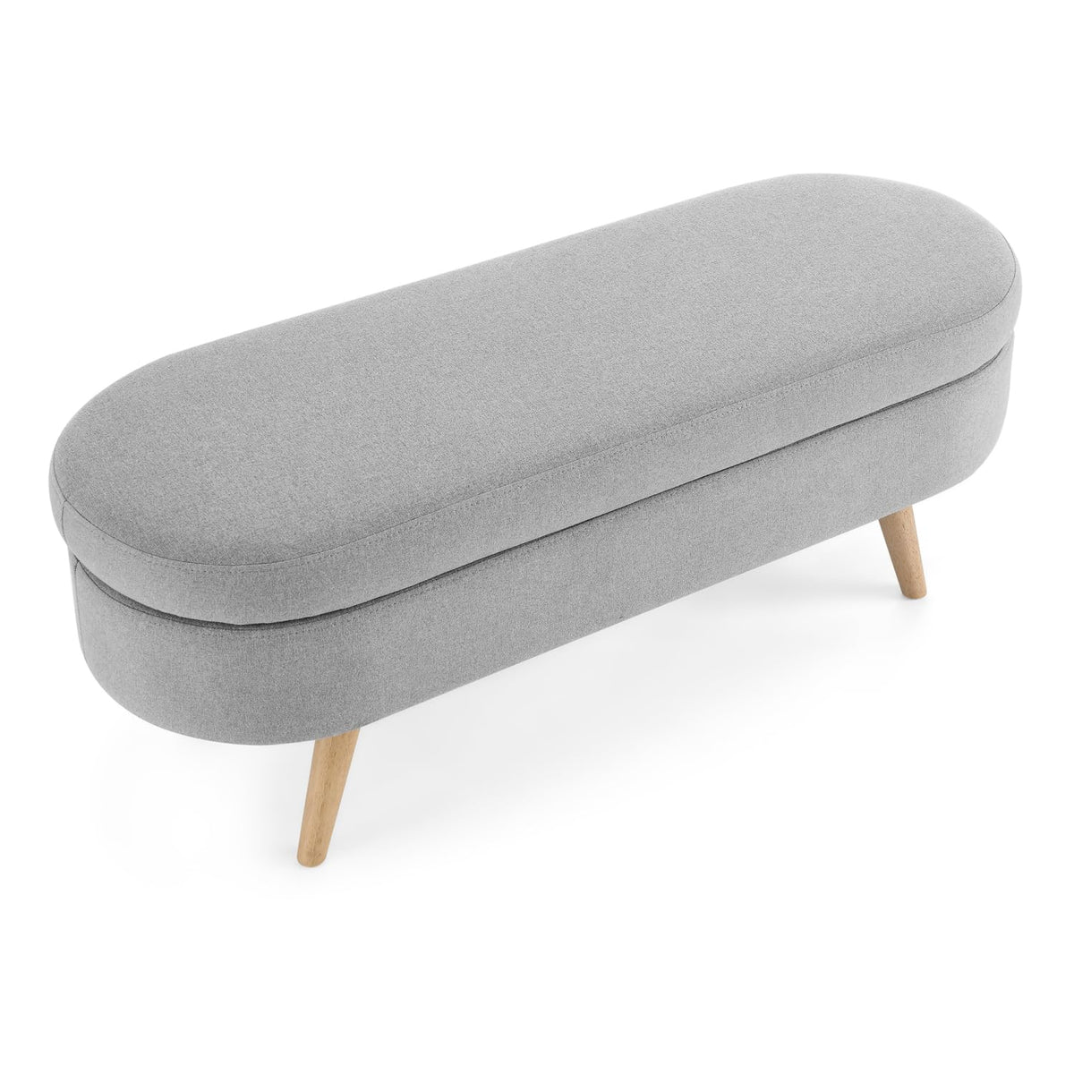 Oval Storage Bench with Rubber Wood Legs Q933216