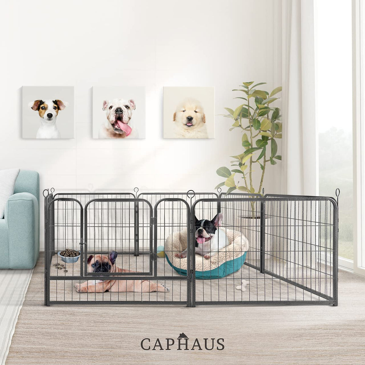 32 Inch Metal Foldable Pet Playpen with Door C24483