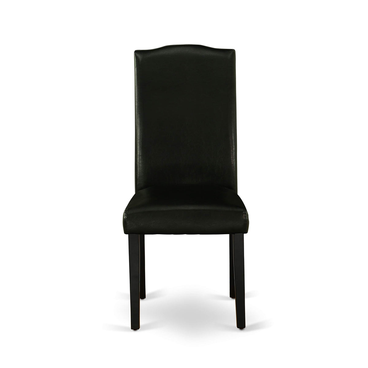 5 Piece Round Dining Table Set with 4 Black Faux Leather Chairs Y272