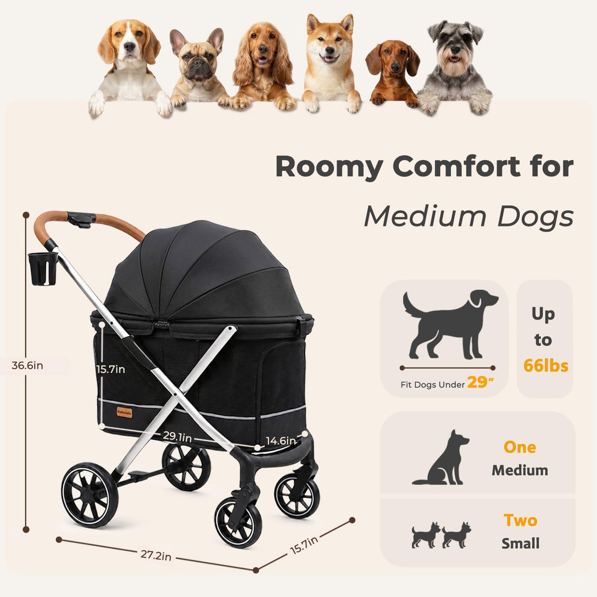 Lightweight Aluminum Dog Stroller A211194