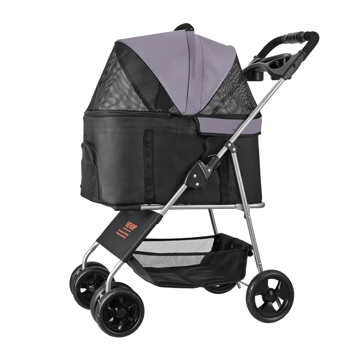 Foldable 4 Wheels Pet Stroller with Detachable Carrier F893411