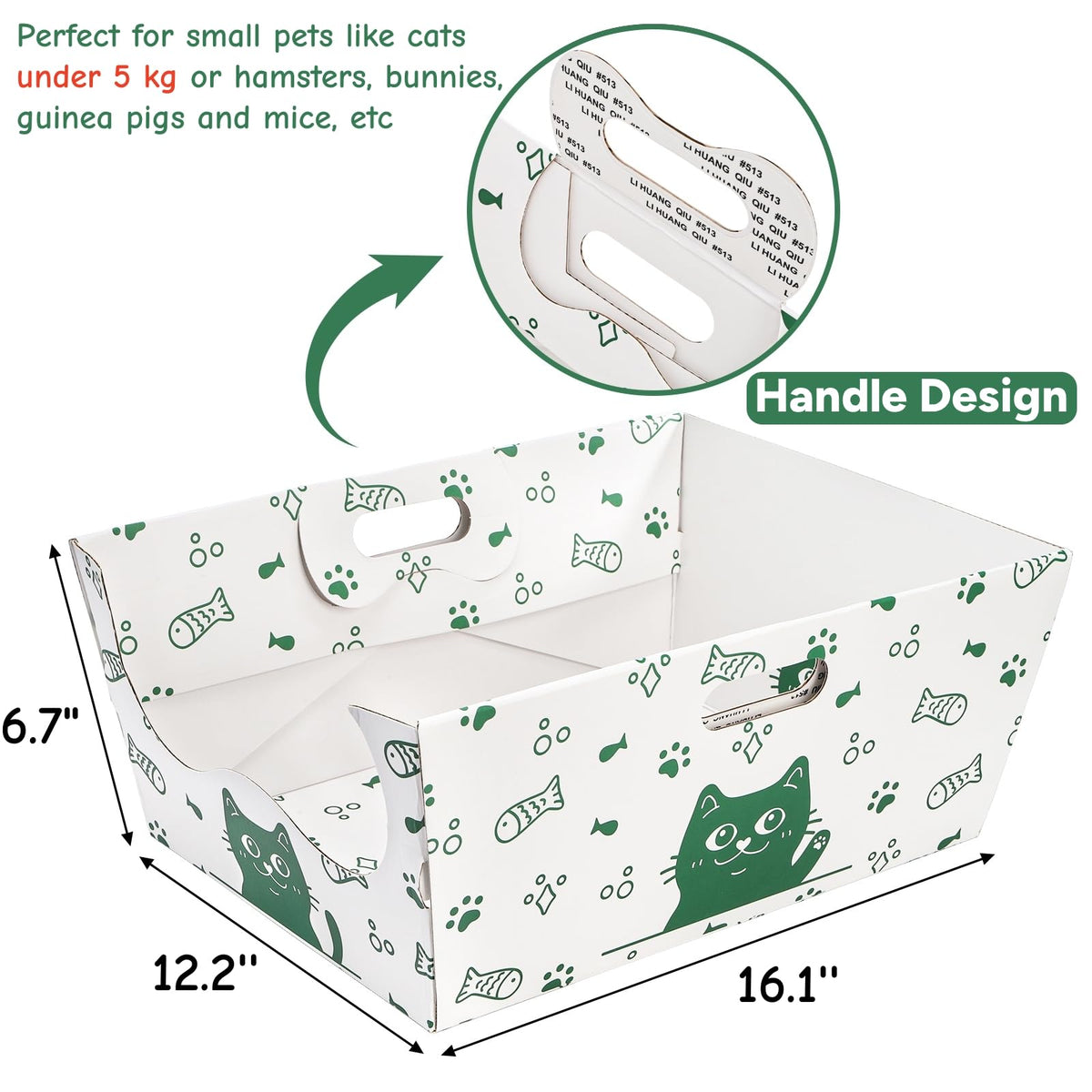 8 Pack Disposable Cat Litter Box with Scoop C513