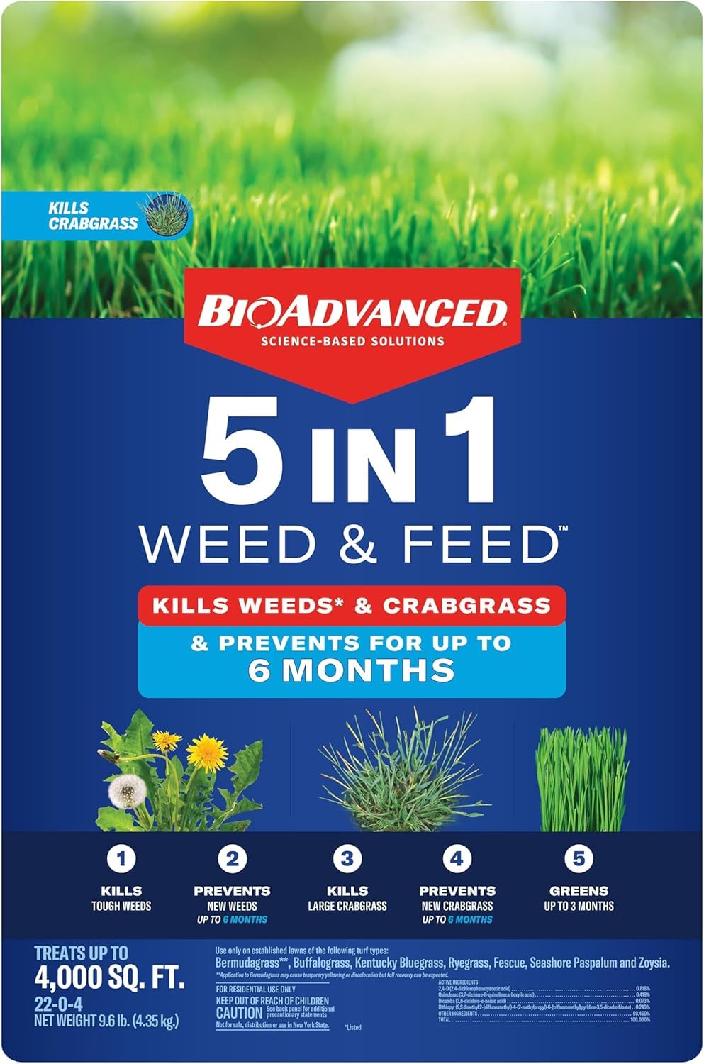 5-in-1 Weed and Feed Granules 9.6 lb Bag D38646