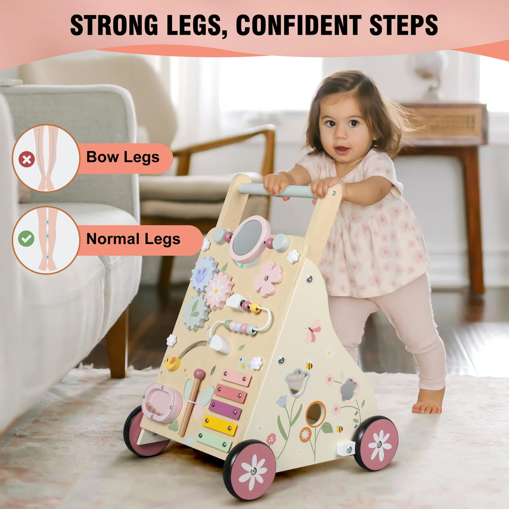 Wooden Baby Walker with Activity Center O6730