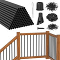 100 Pack 26" Round Black Aluminum Deck Balusters P1758