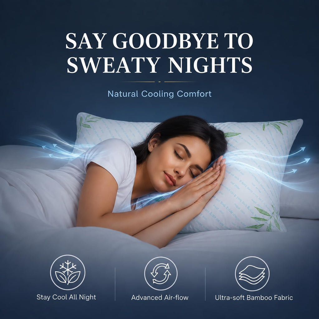 King Size Set of 2 Cooling Hybrid Bed Pillows H893