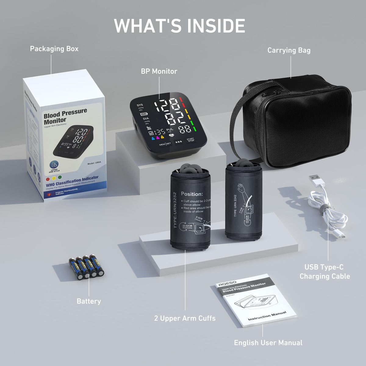 Blood Pressure Monitor with 2 Size Cuffs B19666