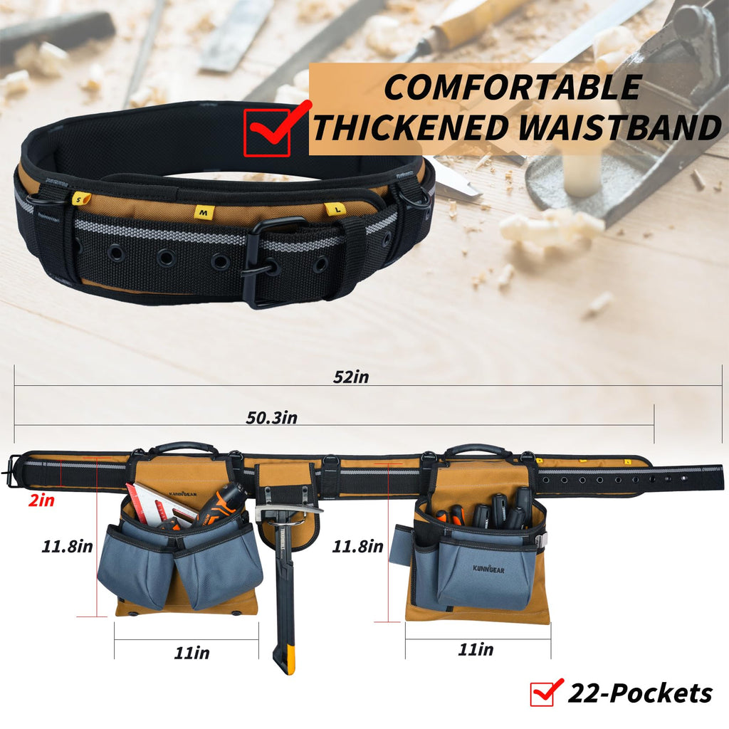 Khaki Carpenter Tool Belt with Suspenders G94317
