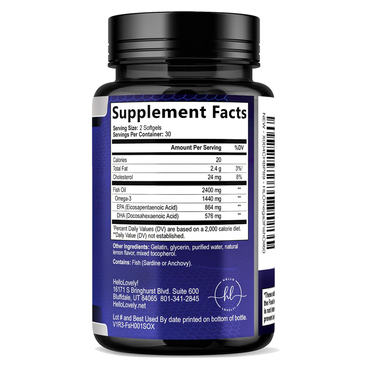 2400mg Omega 3 Fish Oil Softgels Q914