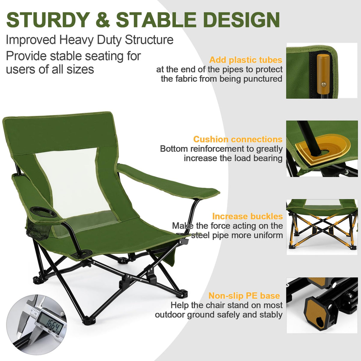 Green Folding Camping Chair 2 Pack C874