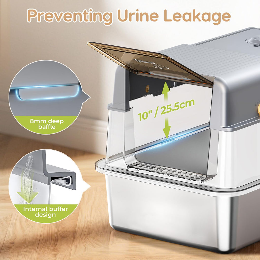 Stainless Steel Litter Box with Lid Z6866