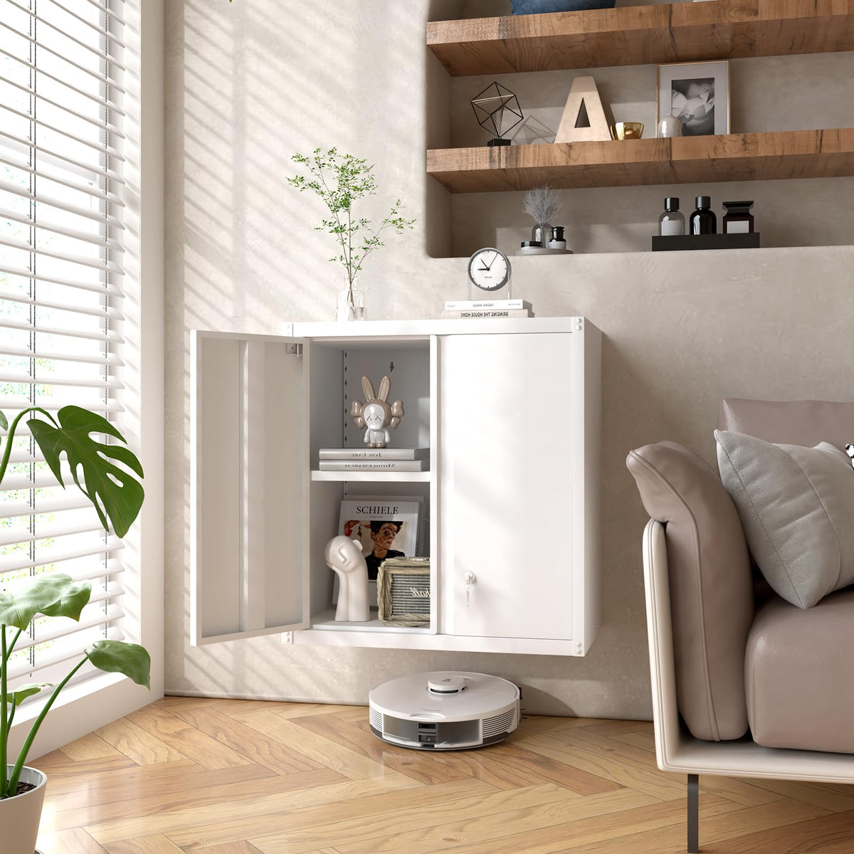 Metal Wall Mounted Storage Cabinet with Lock Y706626