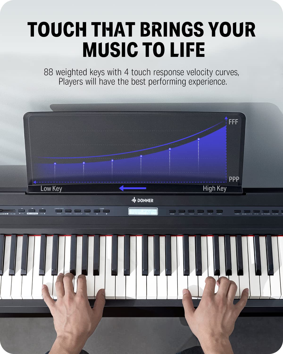 88 Key Weighted Digital Piano with Sustain Pedal M418