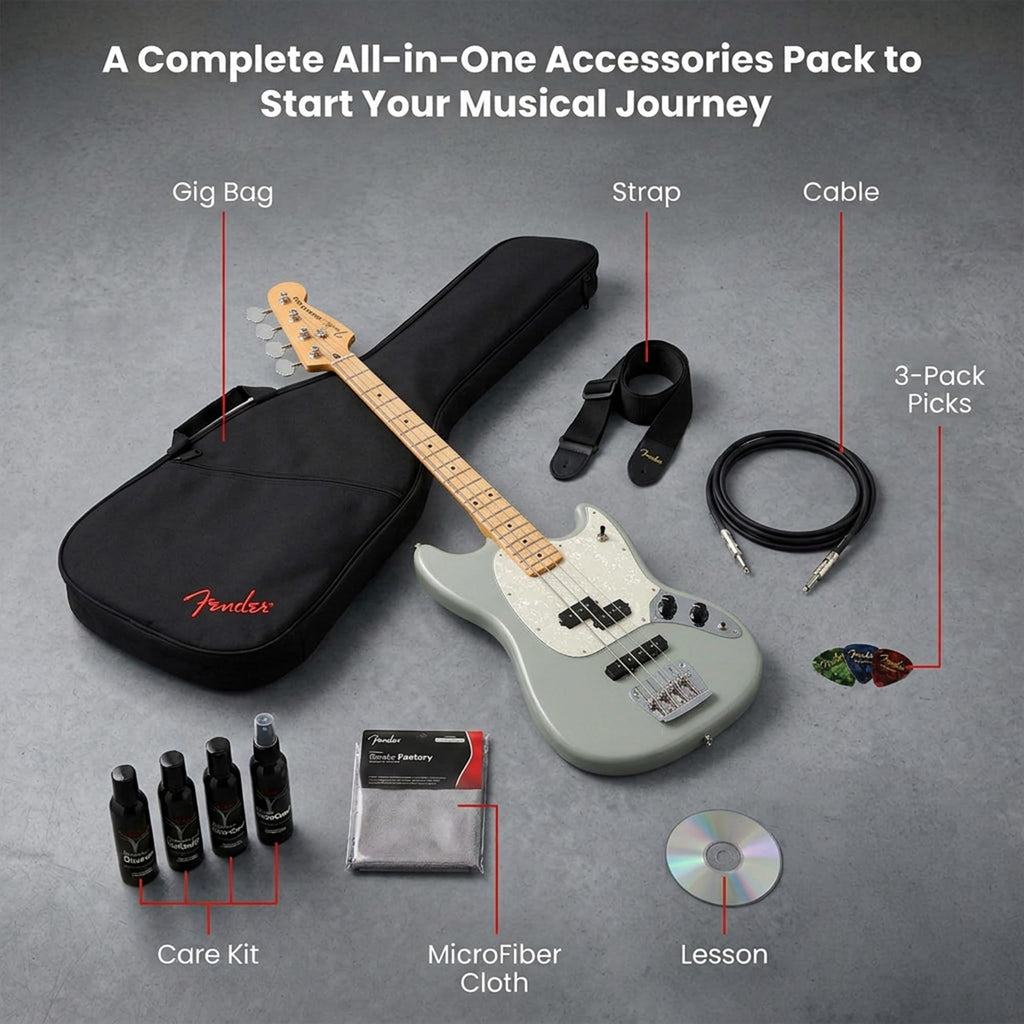 Cactus Gray Bass Guitar Bundle with Gig Bag Y778