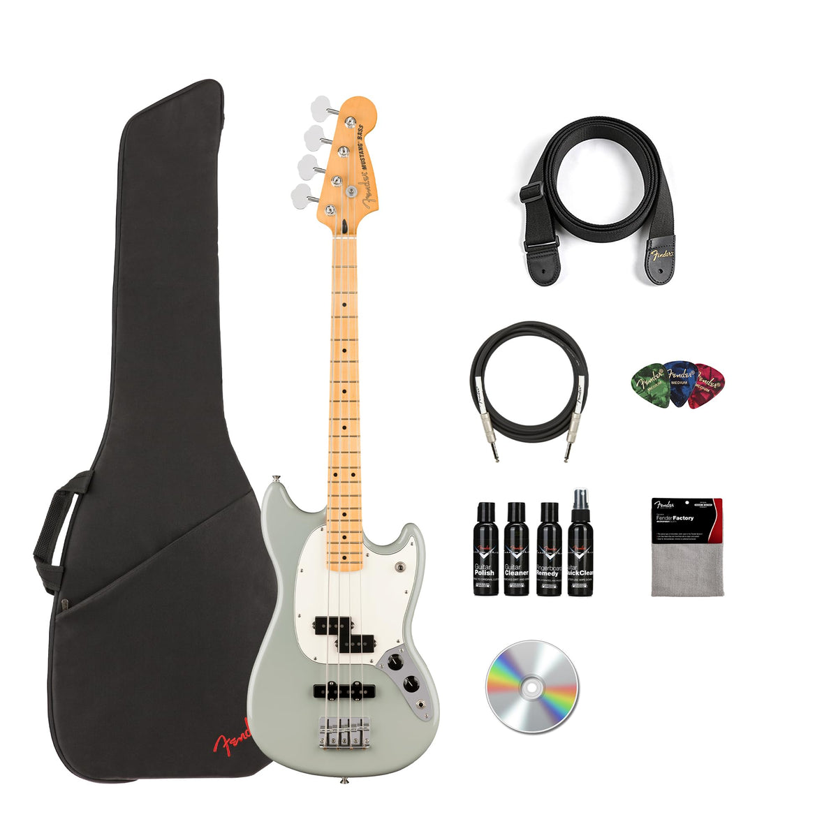 Cactus Gray Bass Guitar Bundle with Gig Bag Y778