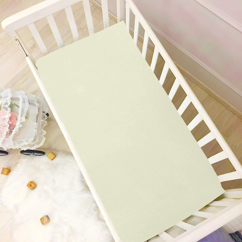 Light Yellow Fitted Crib Sheet Microfiber D58160