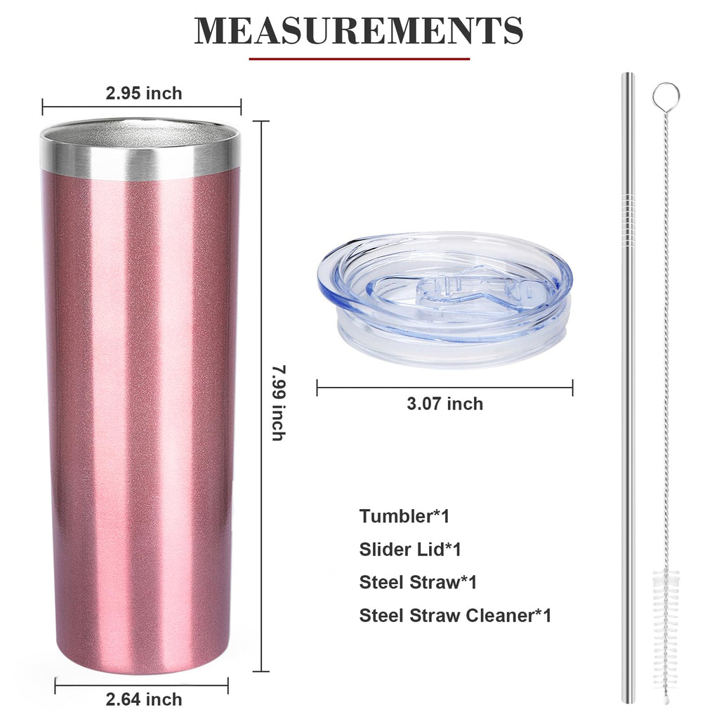 20 oz Stainless Steel Vacuum Insulated Tumbler with Lid and Straw C993359