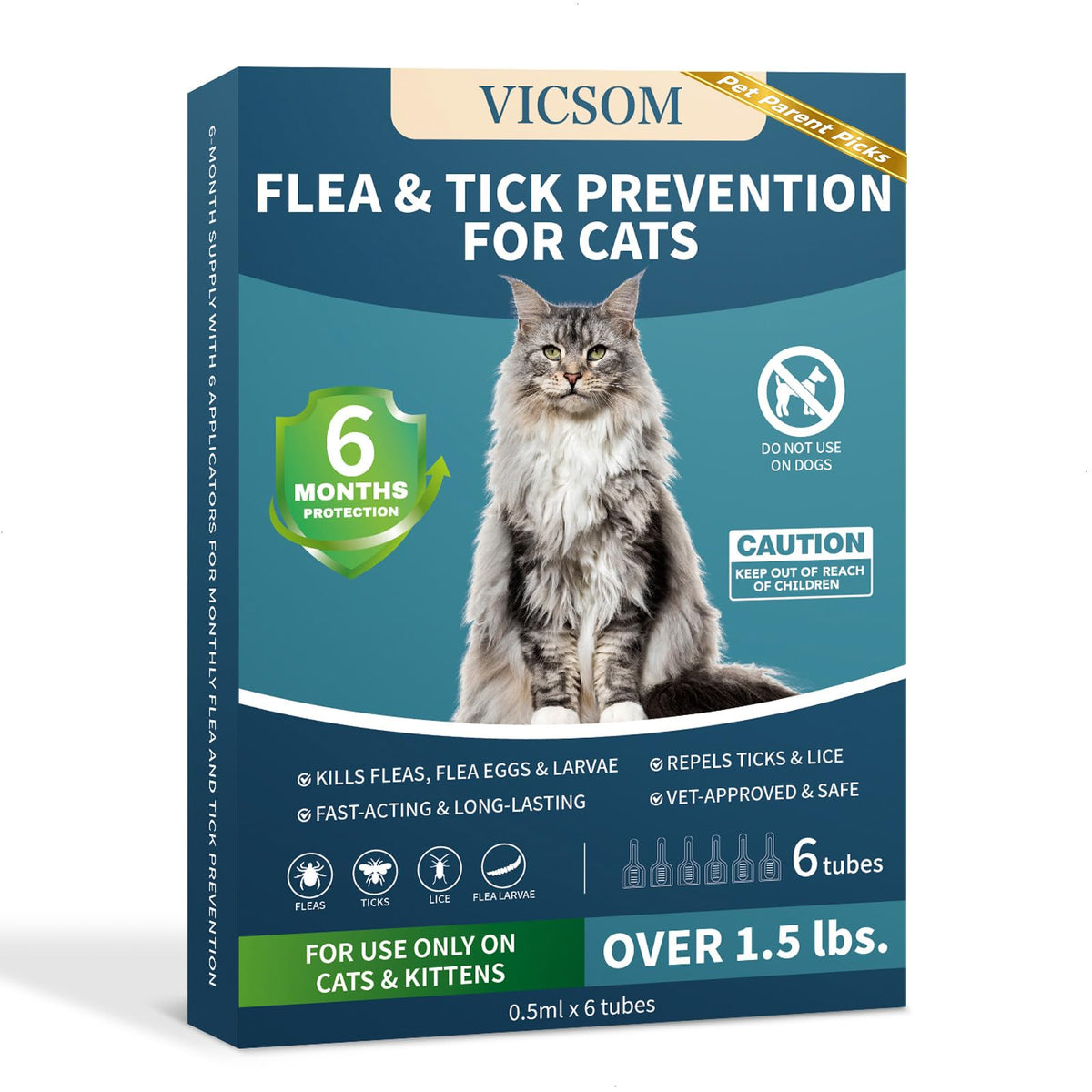 Cat Flea and Tick Treatment, 6 Doses X86342